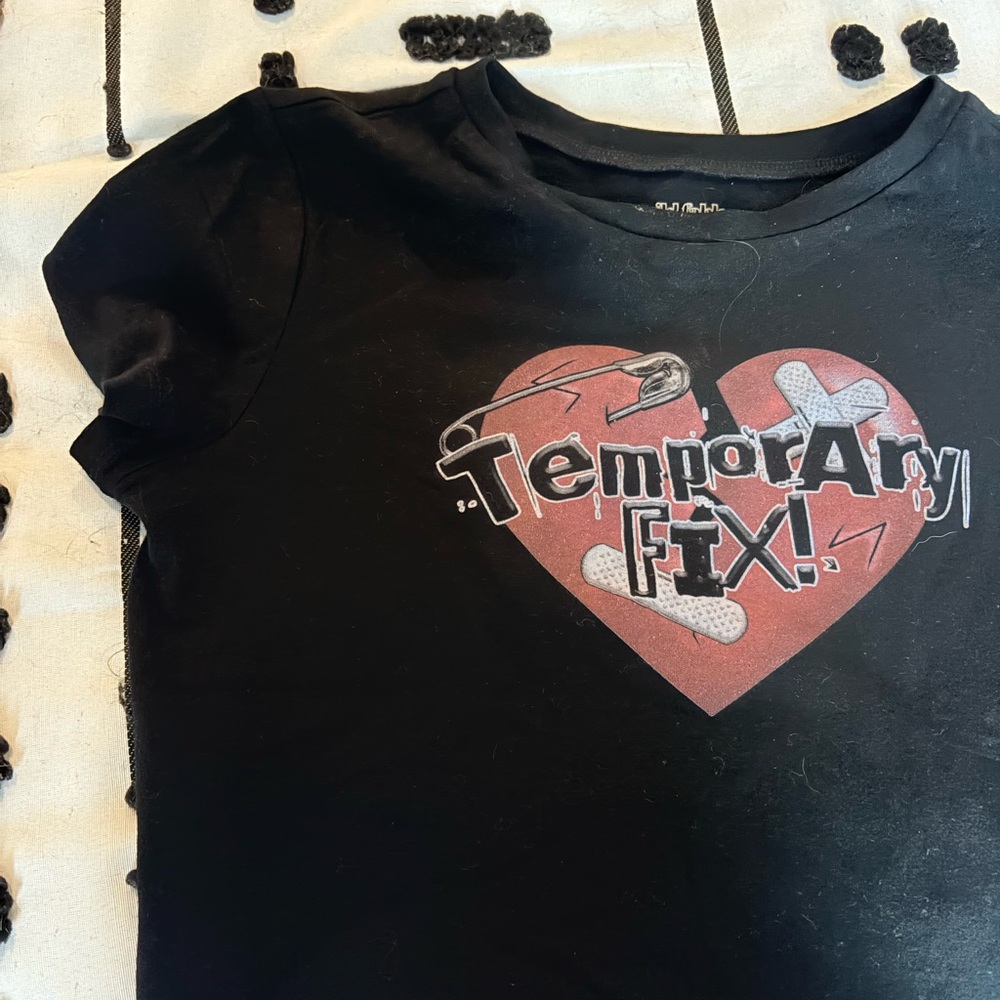 Wild Fable Baby Tee with Heart Graphic One Direction